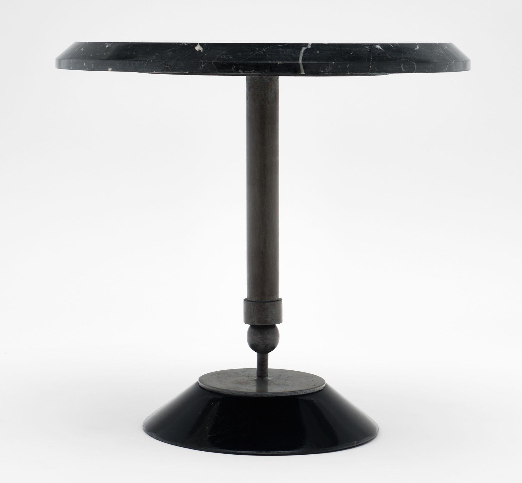 Metal Black Marble Modernist Side Table