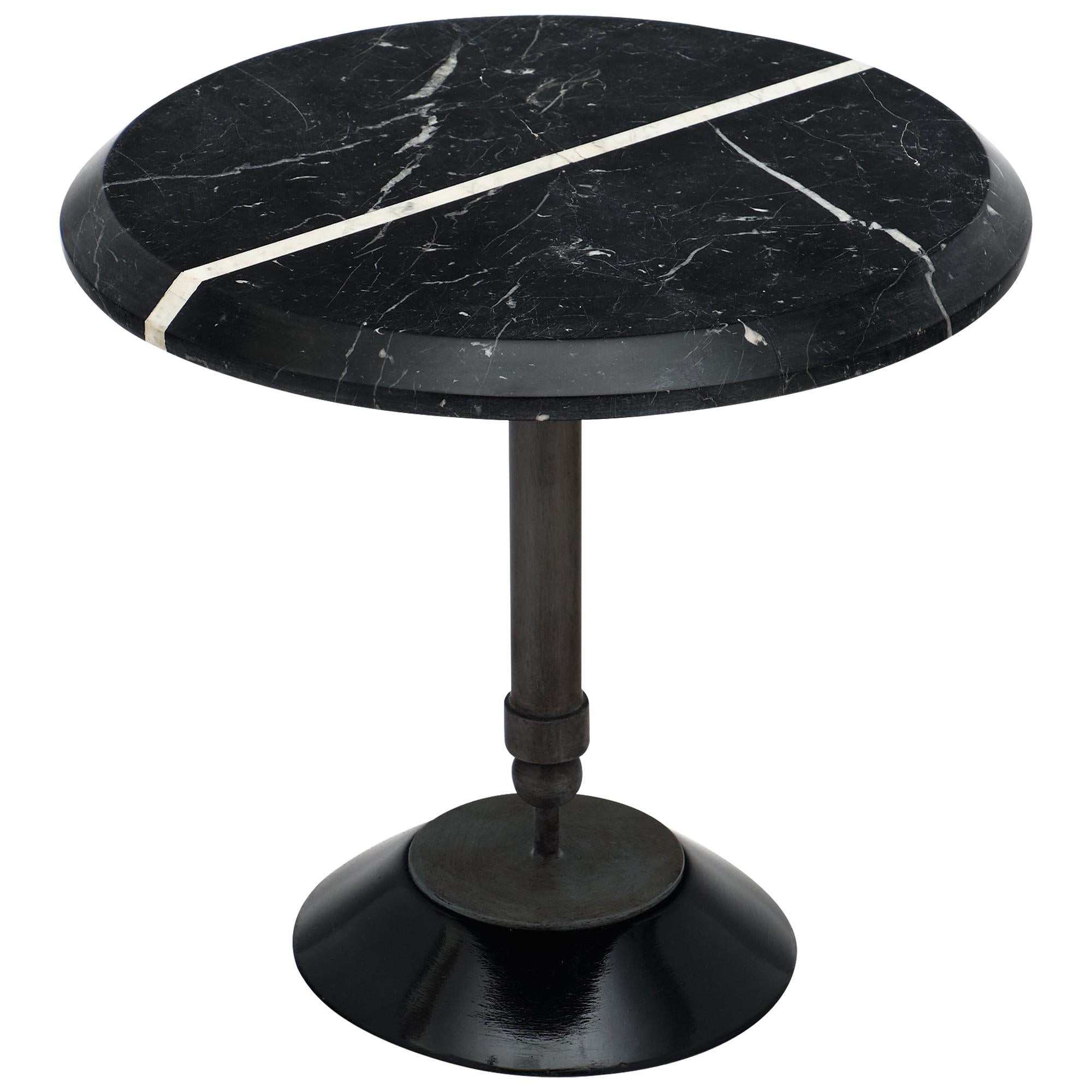 Black Marble Modernist Side Table