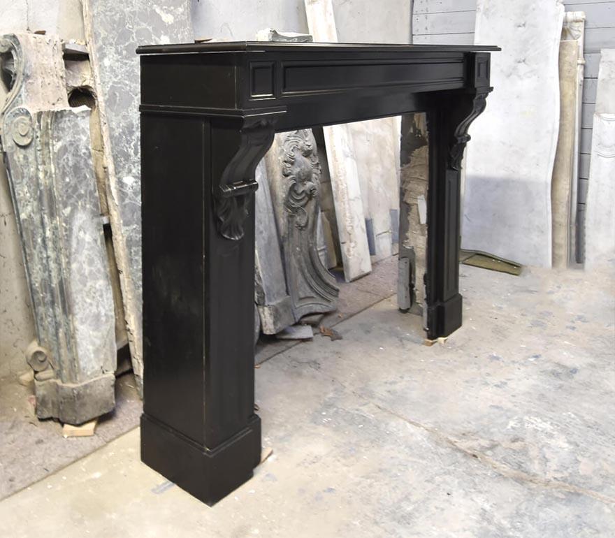 French Black marble Modion fireplace mantel 19th Century For Sale