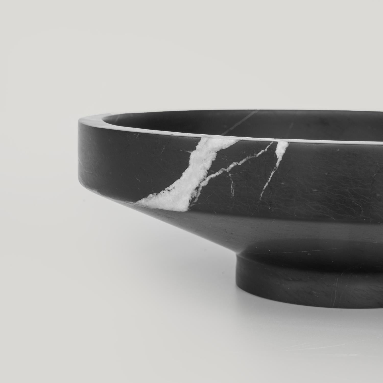 Dutch Black Marble Narrow Bowl For Sale