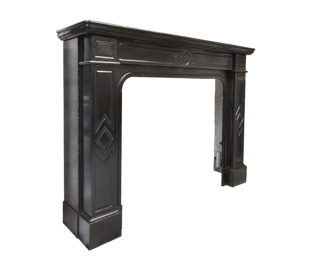 Belgian Black marble Noir de Mazy fireplace mantel 19th Century For Sale