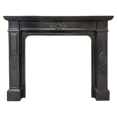 Antique Black marble Noir de Mazy fireplace mantel 19th Century