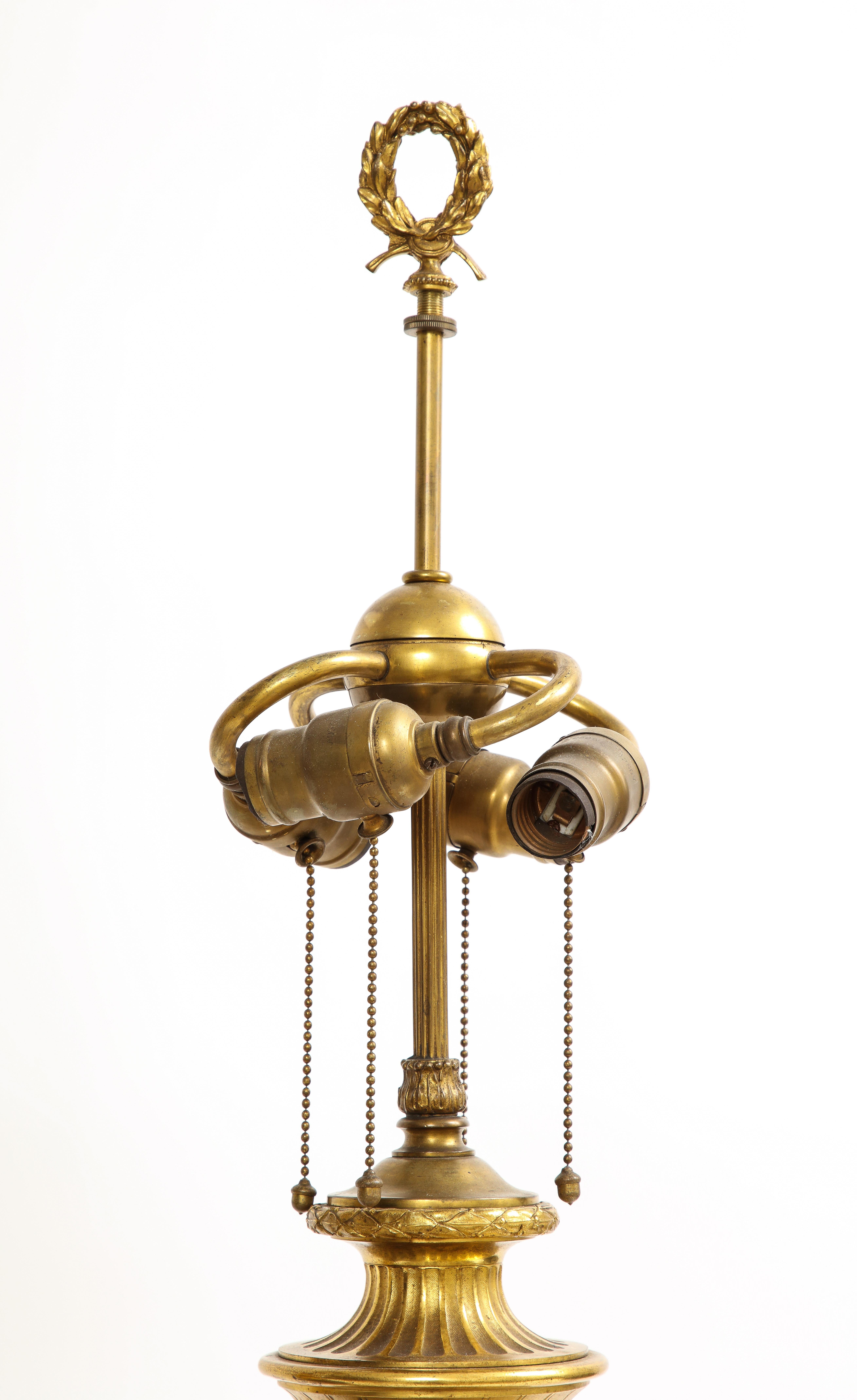 Black Marble Ormolu Mounted Caldwell Lamps, 1800s For Sale 4