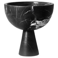 Black Marble Pedestal Bowl Large