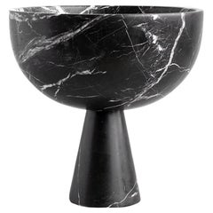 Black Marble Pedestal Bowl XL