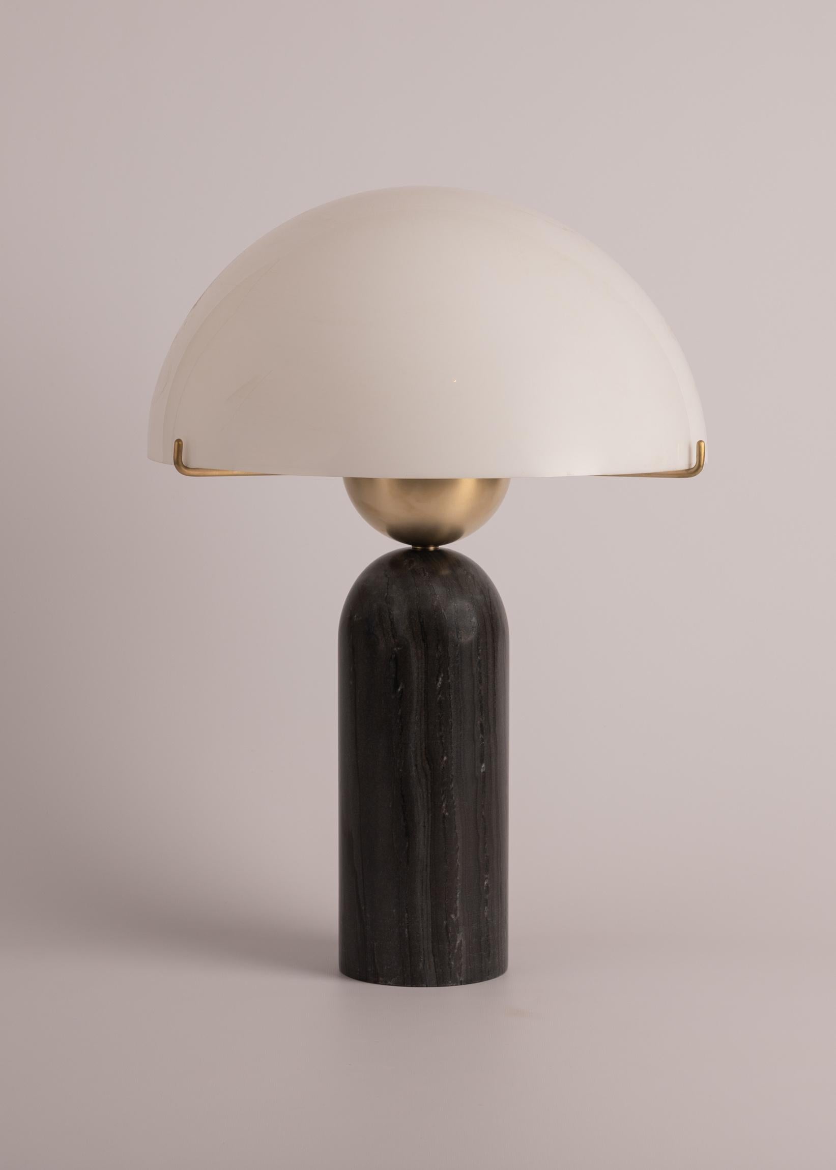Black Marble Peono Table Lamp by Simone & Marcel
Dimensions: Ø 40.6 x H 61 cm.
Materials: Brass, acrylic and black marble.

Also available in different marble, wood and alabaster options and finishes. Custom options available on request. Please