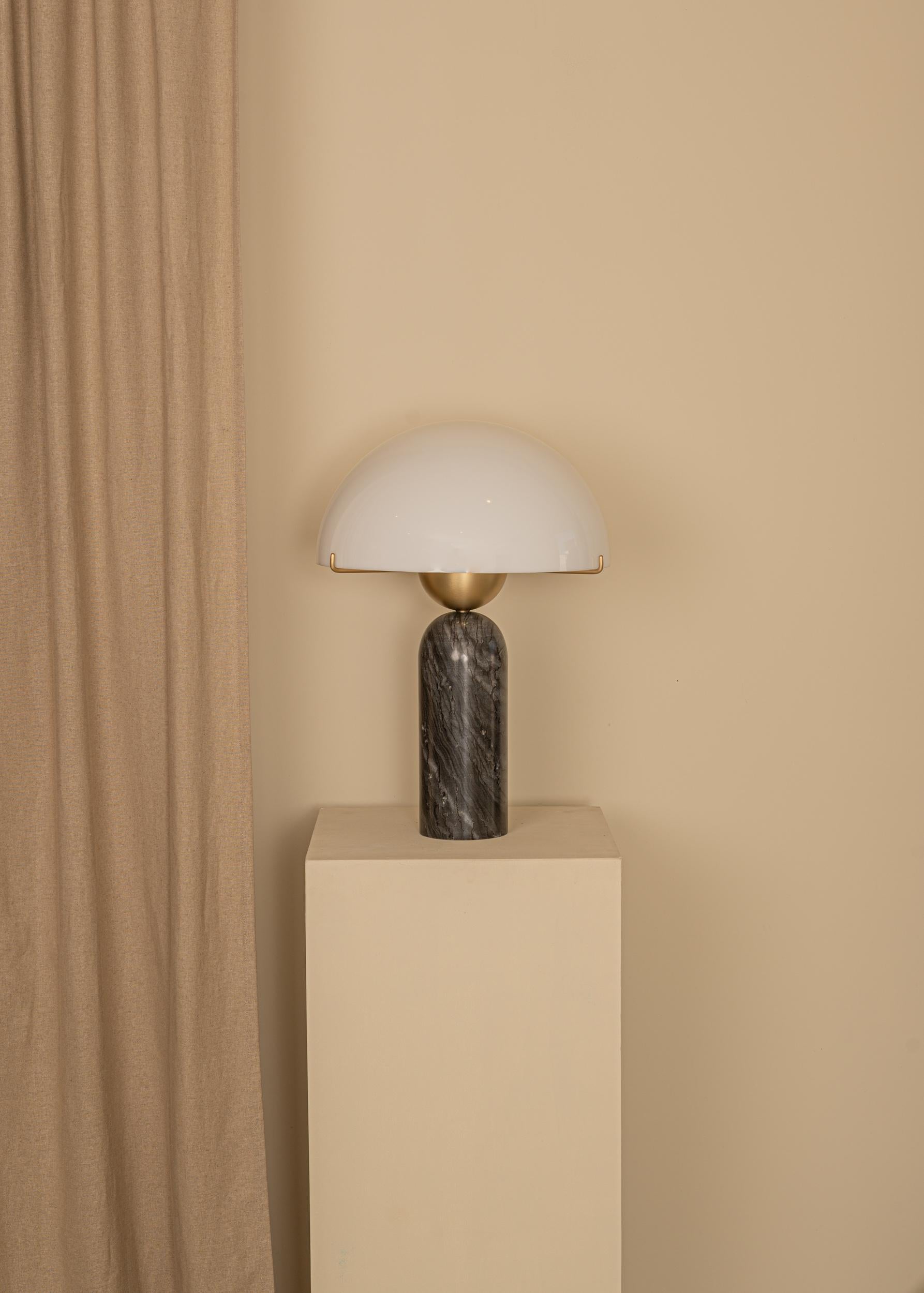 Spanish Black Marble Peono Table Lamp by Simone & Marcel For Sale