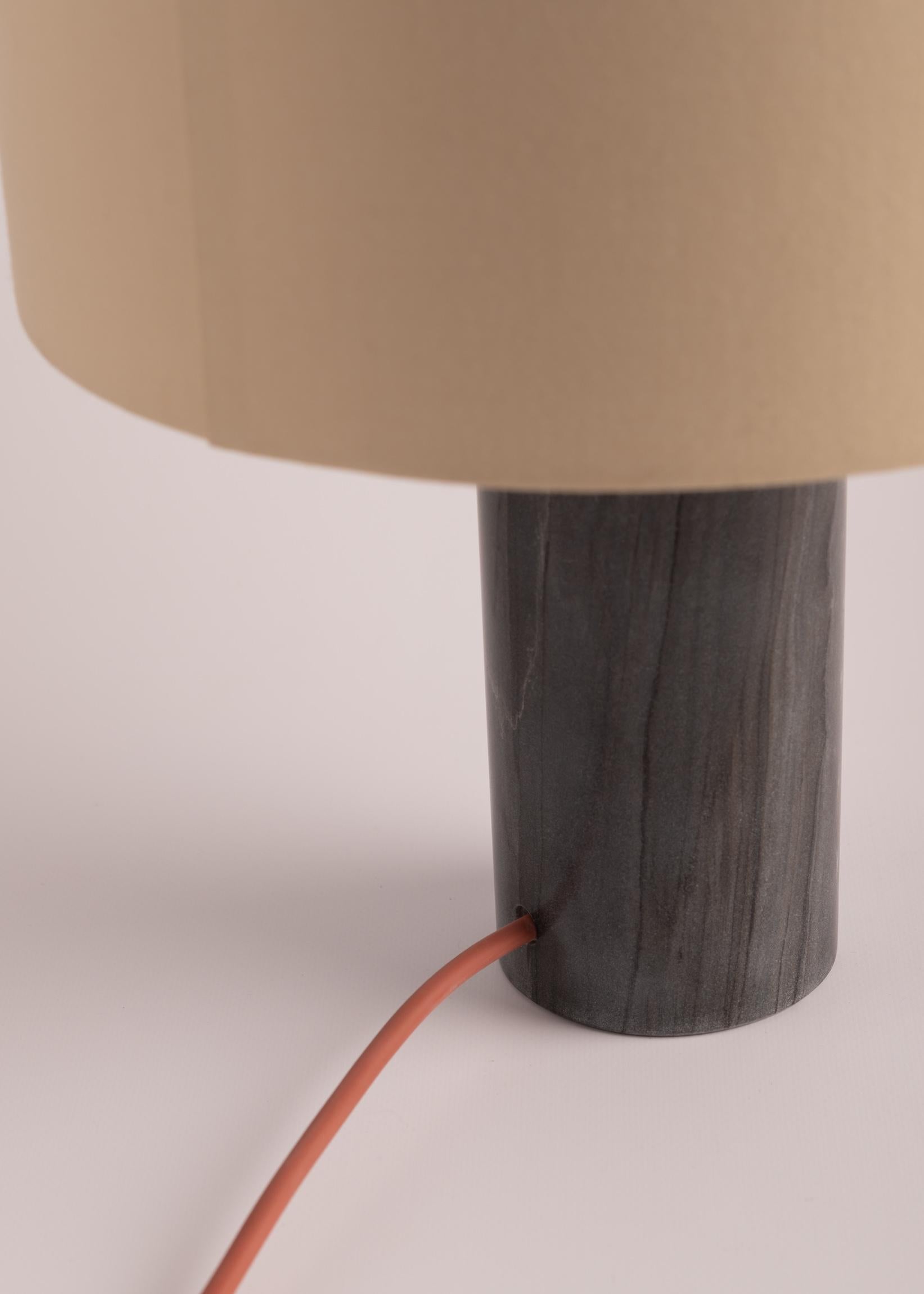 Post-Modern Black Marble Pipito Table Lamp by Simone & Marcel For Sale