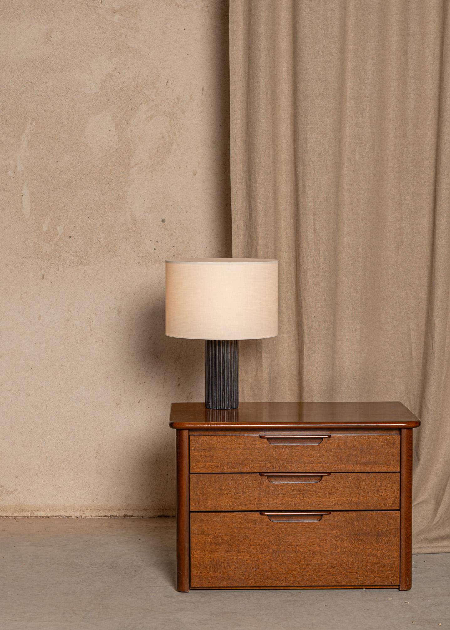 Cotton Black Marble Pipito Table Lamp by Simone & Marcel For Sale