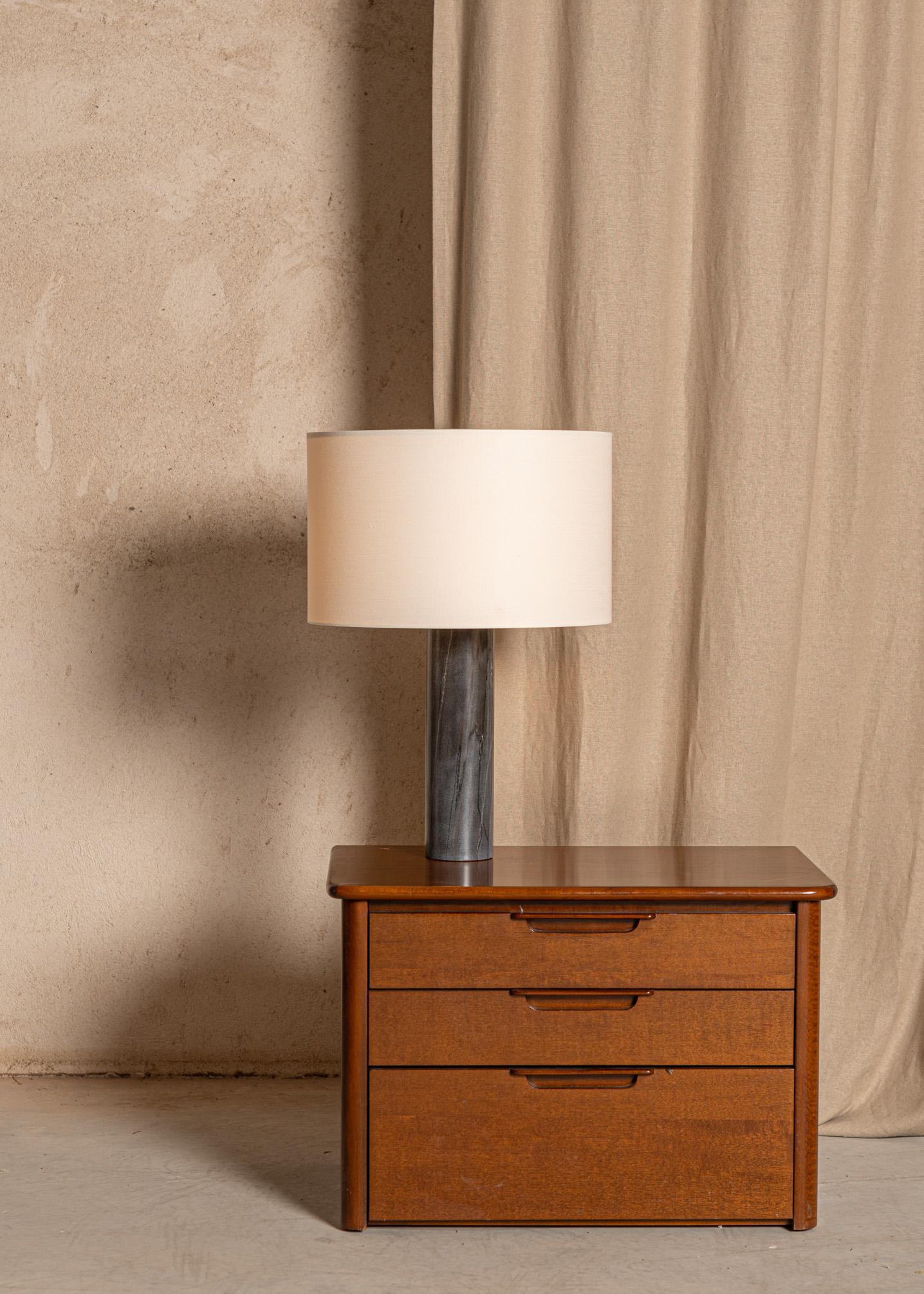 Post-Modern Black Marble Pipo Table Lamp by Simone & Marcel For Sale