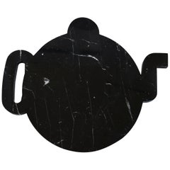 Black Marble Plate Design Shape of a Teapot