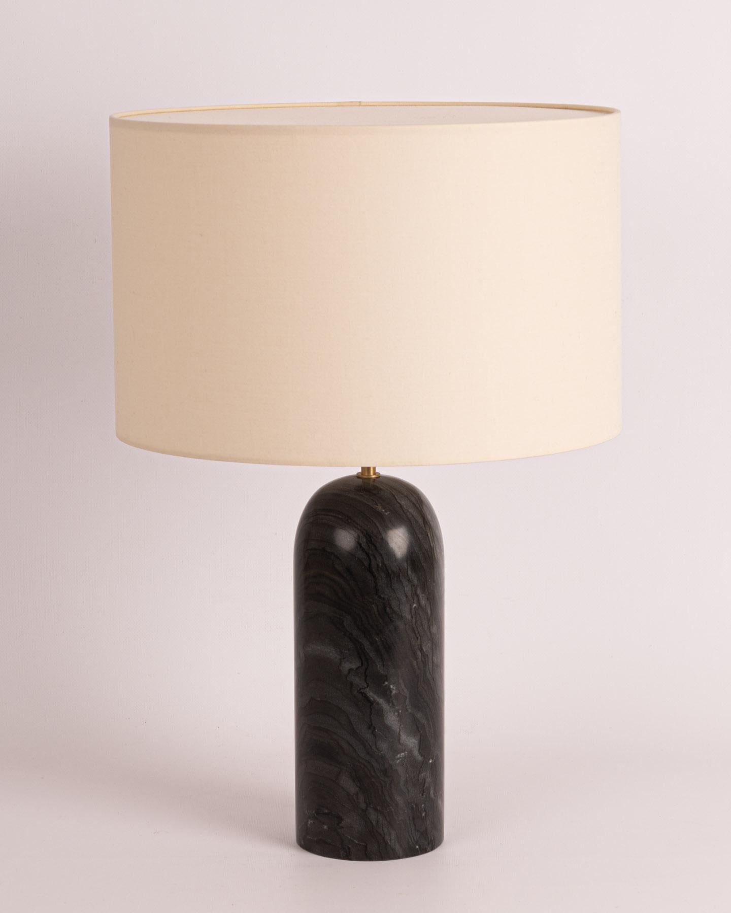 Post-Modern Black Marble Pura Table Lamp by Simone & Marcel For Sale