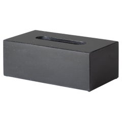 Caja de pañuelos rectangular de mármol negro
