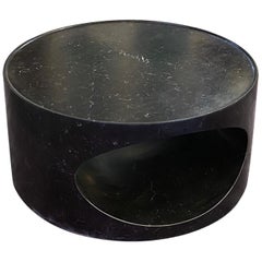 Black Marble Round Low Italian Coffee Table