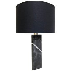 Black Marble Sculpted Table Lamp by Brajak Vitberg