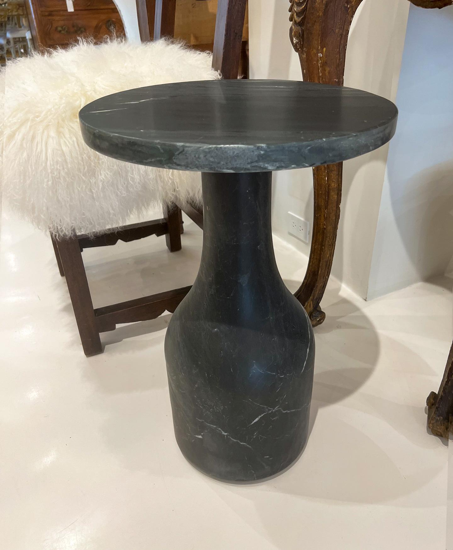 American Black Marble Side Table For Sale