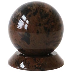 Vintage Black Marble Sphere Decorative Object Desk Accessory, 1990s