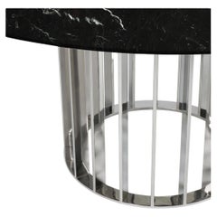 Black Marble Stainless Steel Dining Table
