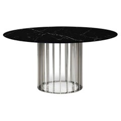 Black Marble Stainless Steel Dining Table