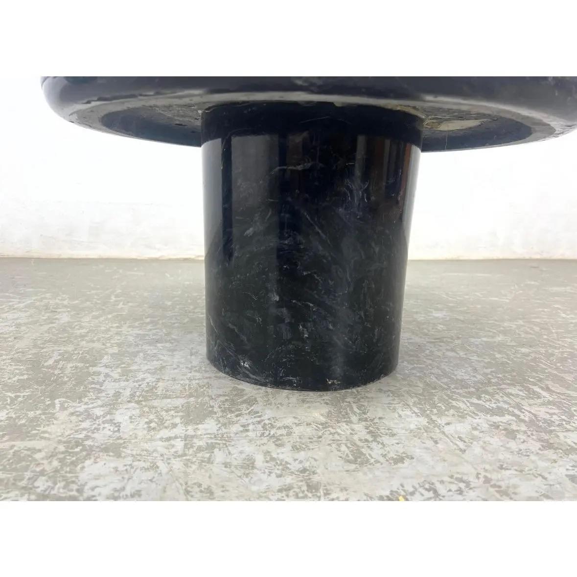 Black Marble Tiered Mushroom Coffee Table Set – Set of 2 For Sale 1