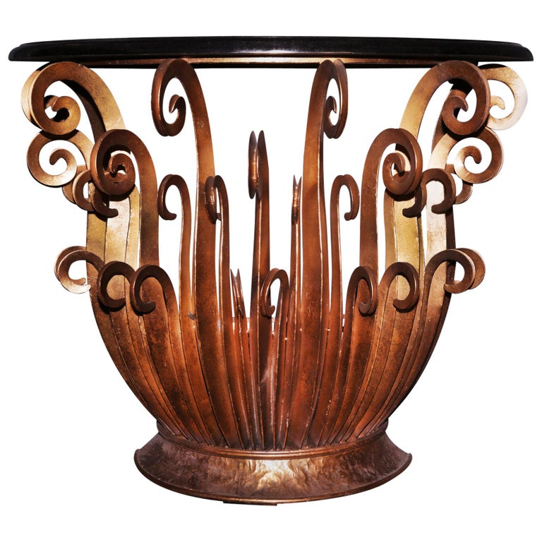 Black Marble-Top Console Table For Sale at 1stdibs