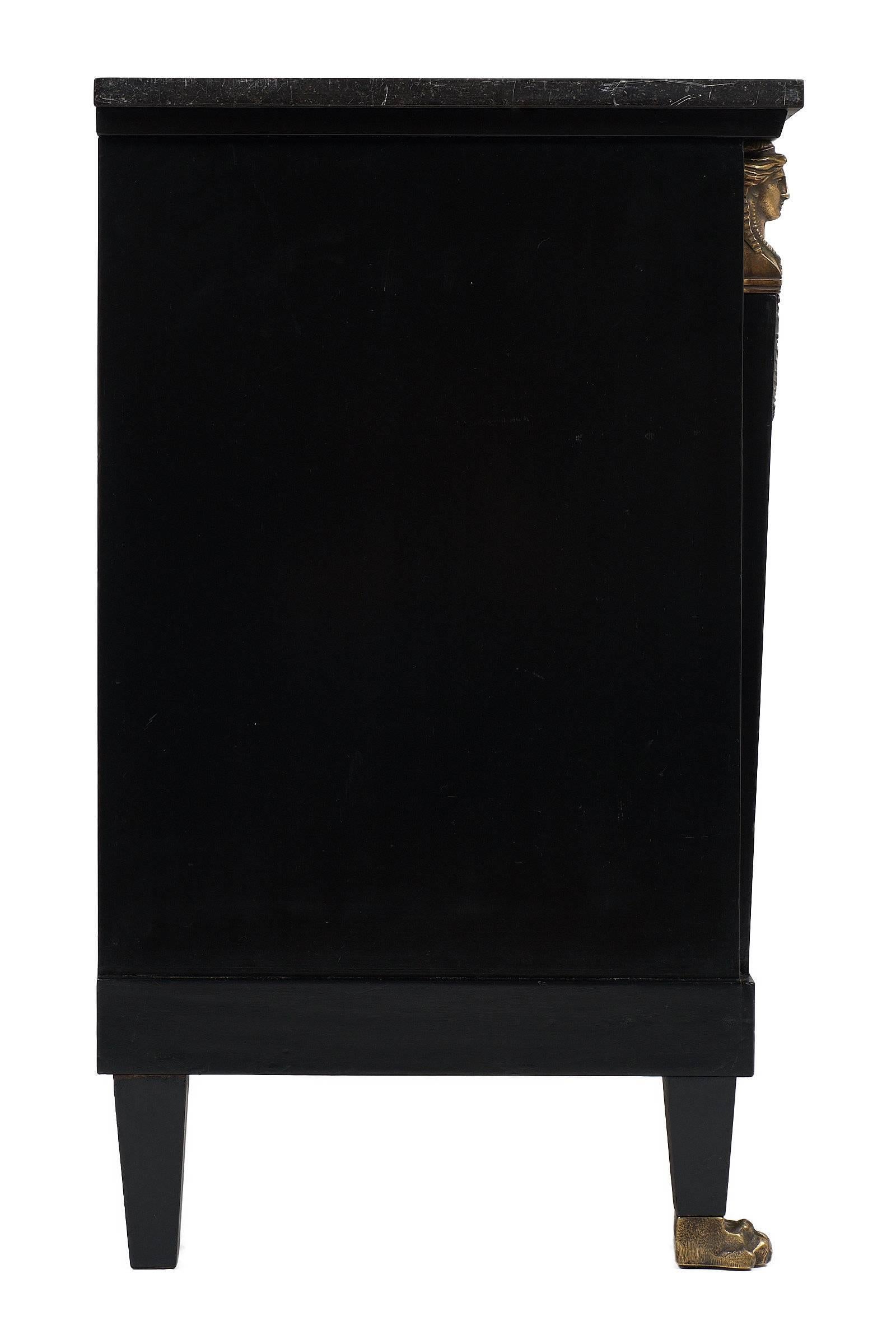 Black Marble-Topped Empire Style Chest 4