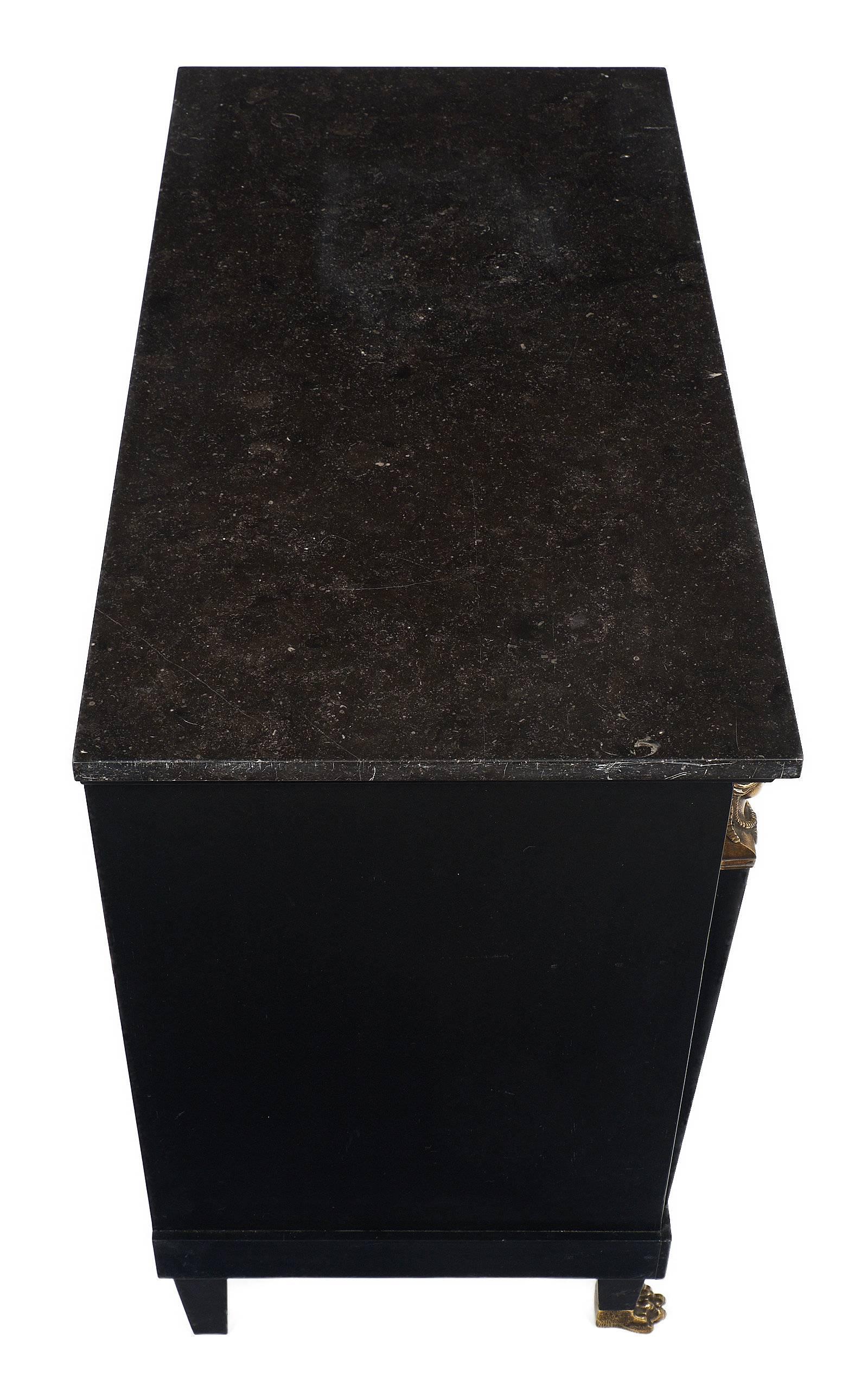 Black Marble-Topped Empire Style Chest 2