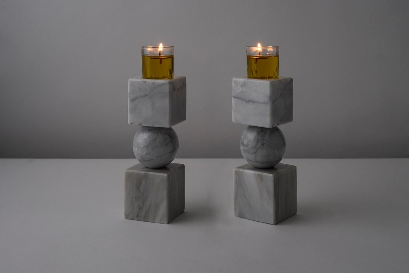 Black Marble TOTEM Candle Holders 8