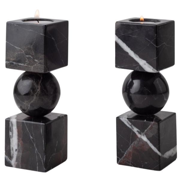 Black Marble TOTEM Candle Holders