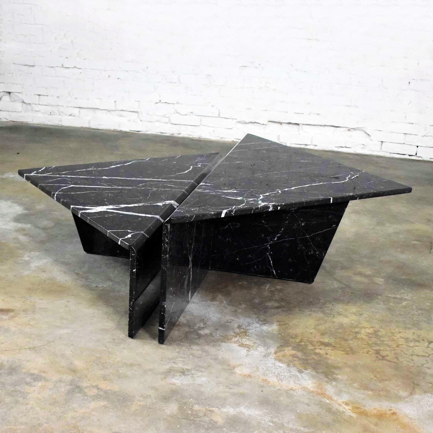triangle marble coffee table