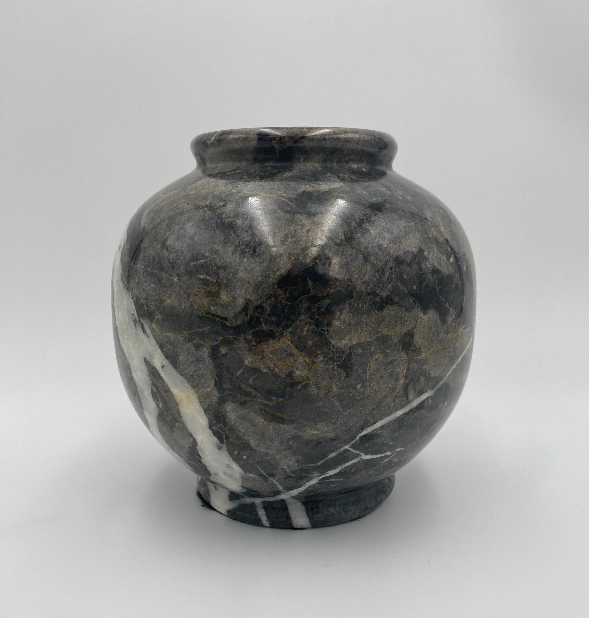 Black Marble Vase,  1980's  For Sale 4