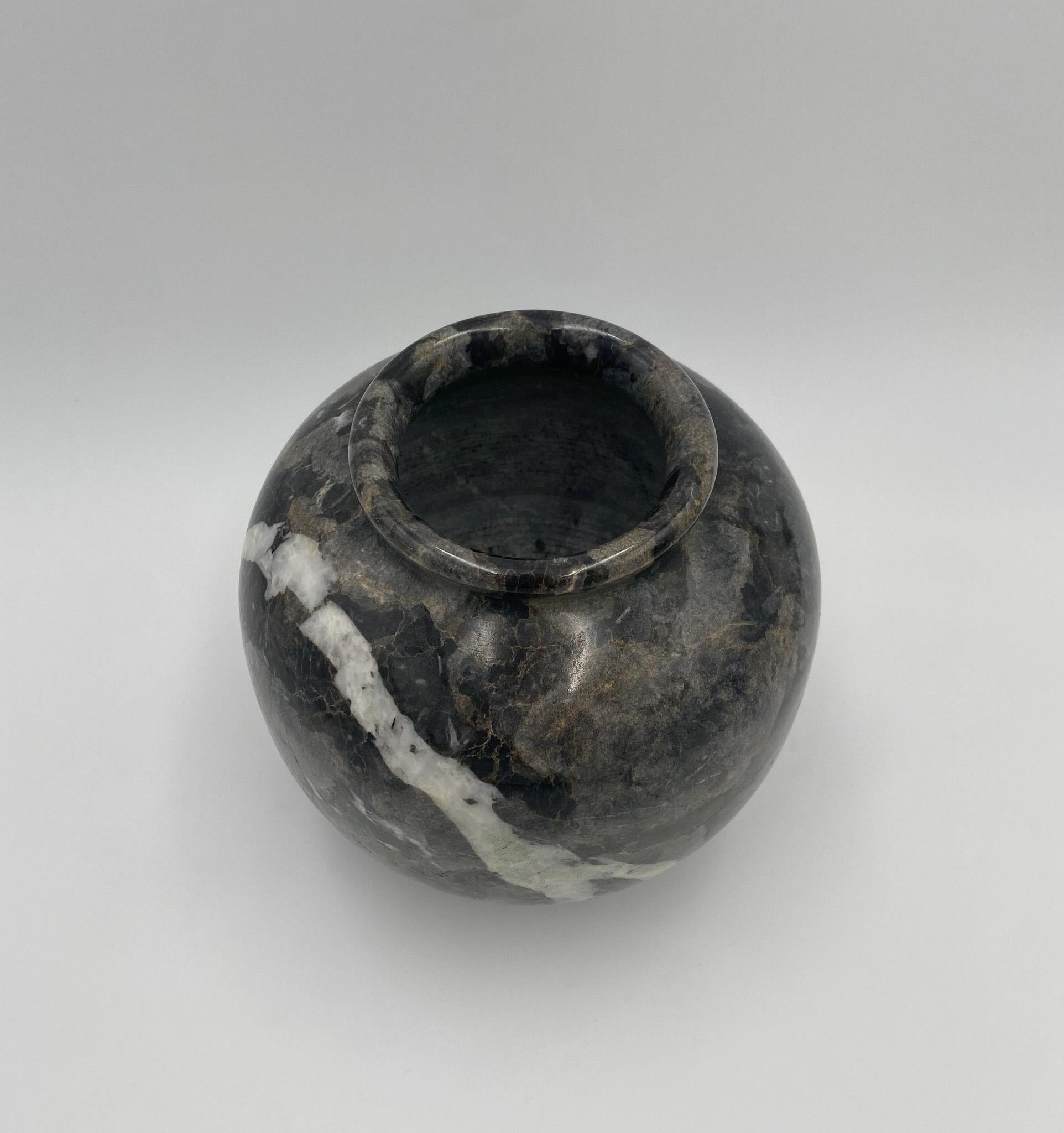 20th Century Black Marble Vase,  1980's For Sale