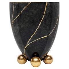 Vase en marbre noir et or par Vetrerie di Empoli