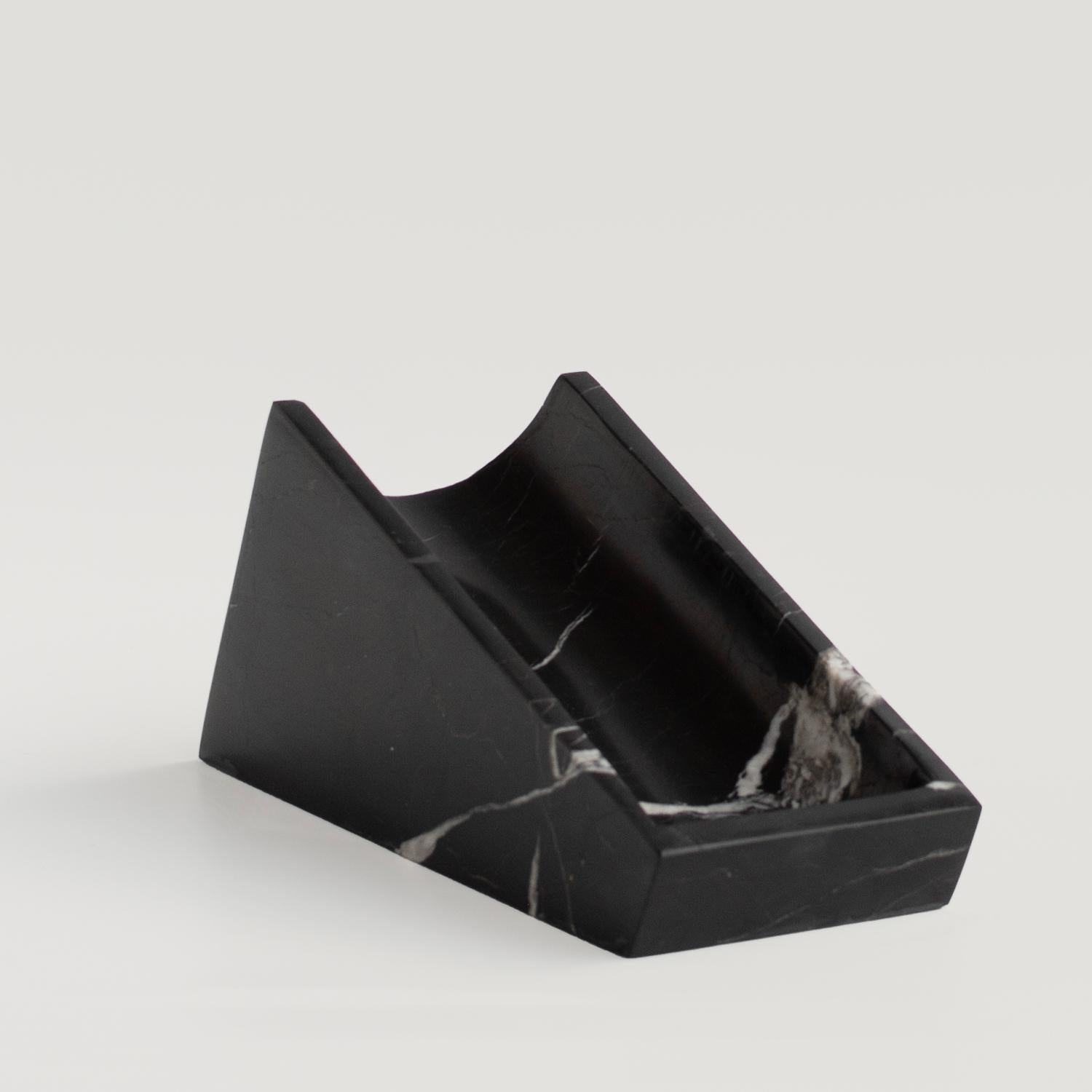 Modern Black Marble Wine Bottle Stand For Sale