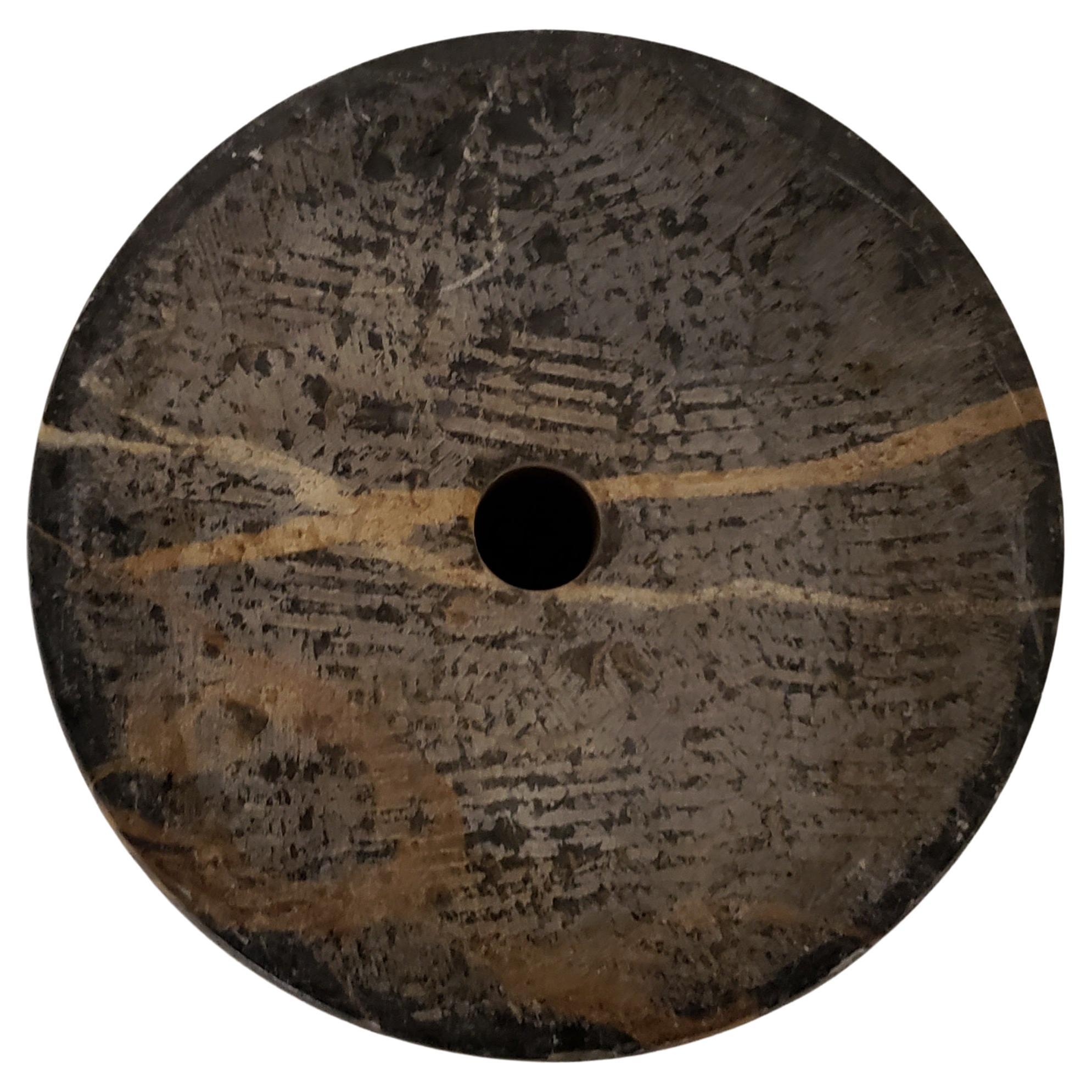 Black Marble with Gold and White Veins Vase, Circa 1950s 3