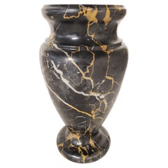 Black Marble with Gold and White Veins Vase, Circa 1950s
