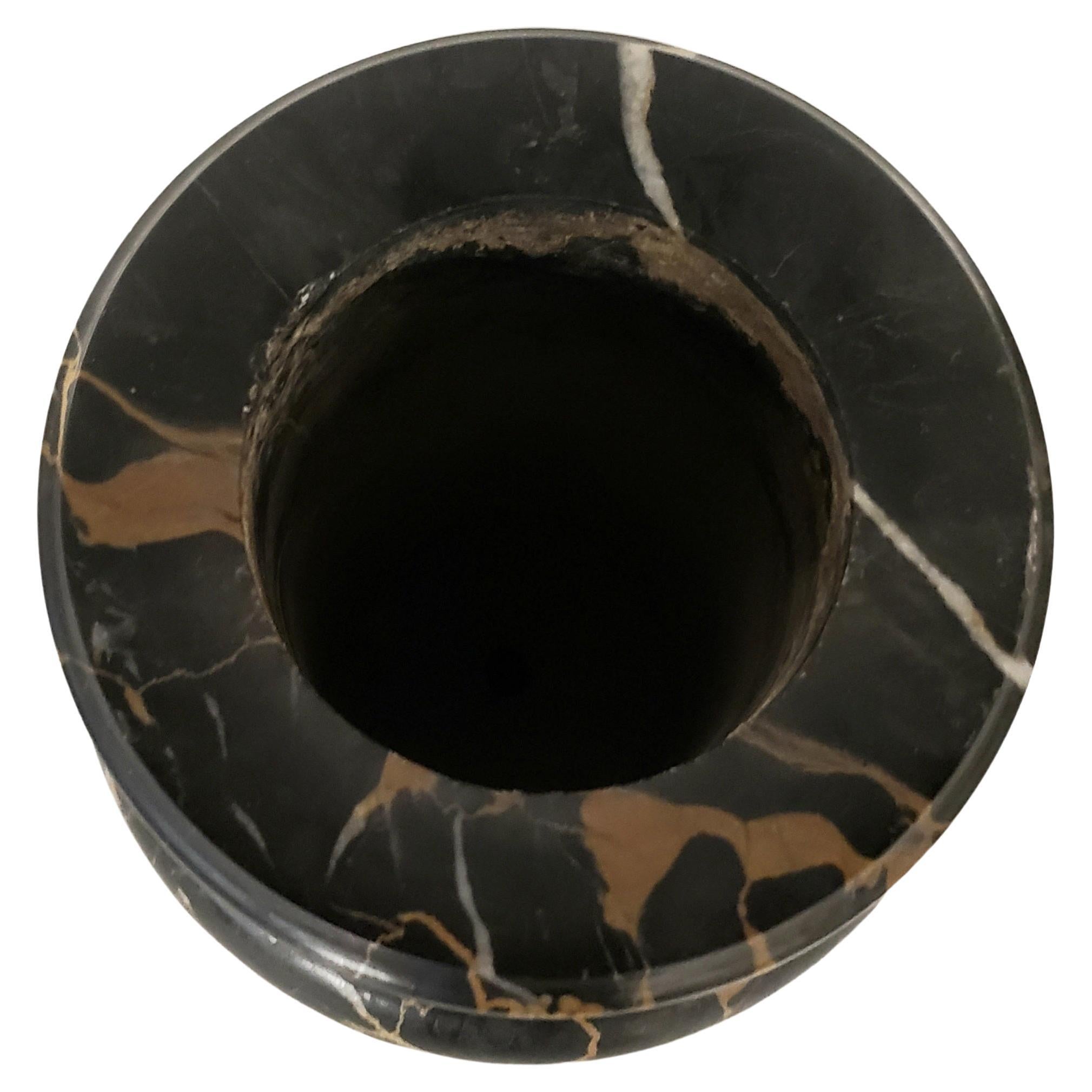 Other Black Marble with Gold and White Veins Vase, Circa 1950s