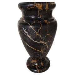 Black Marble with Gold and White Veins Vase, Circa 1950s