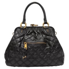Marc Jacobs Black Quilted Leather Stam Handbag