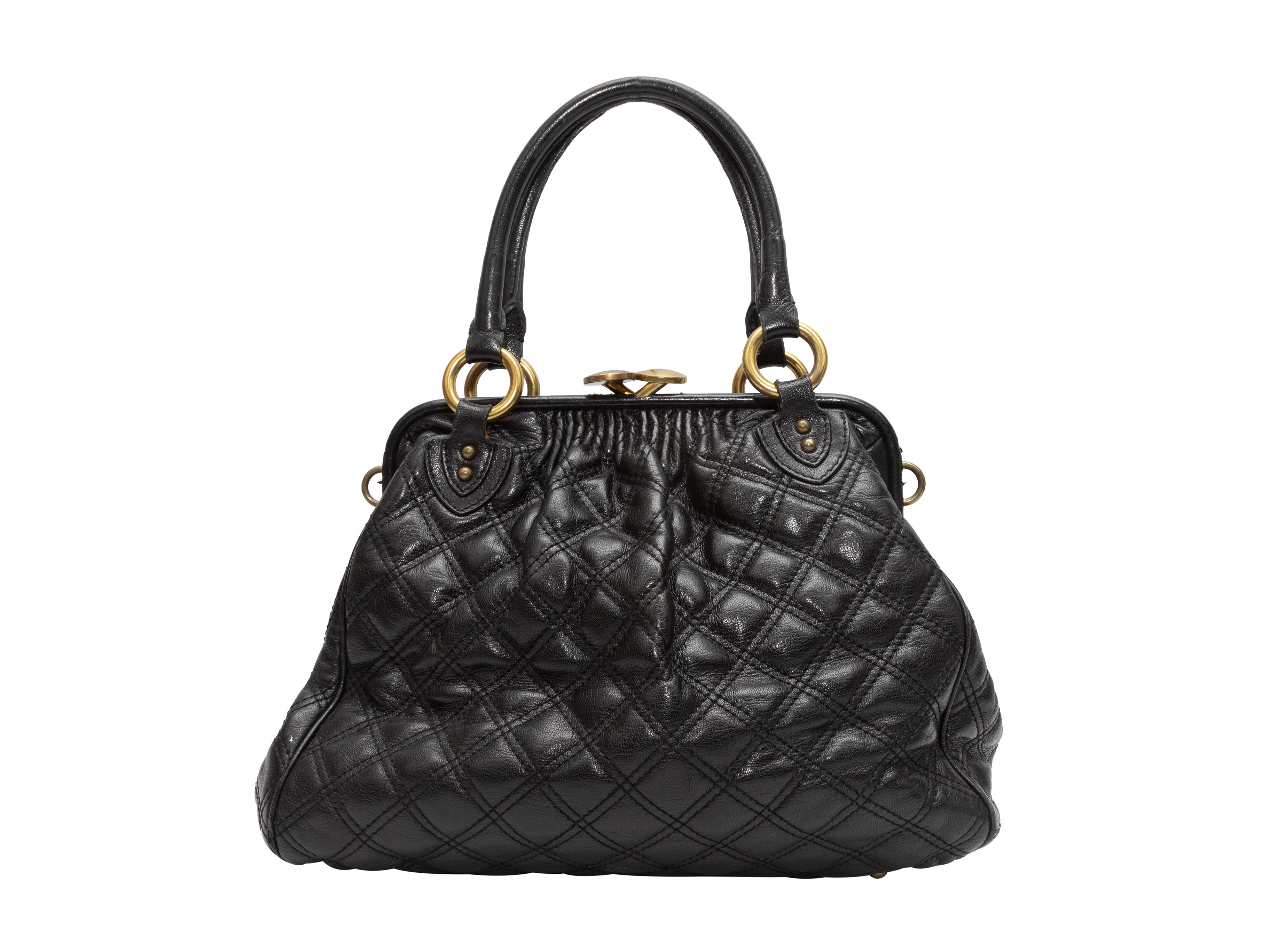 Women's Marc Jacobs Black Quilted Leather Stam Handbag