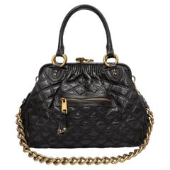 Marc Jacobs Black Quilted Leather Stam Handbag