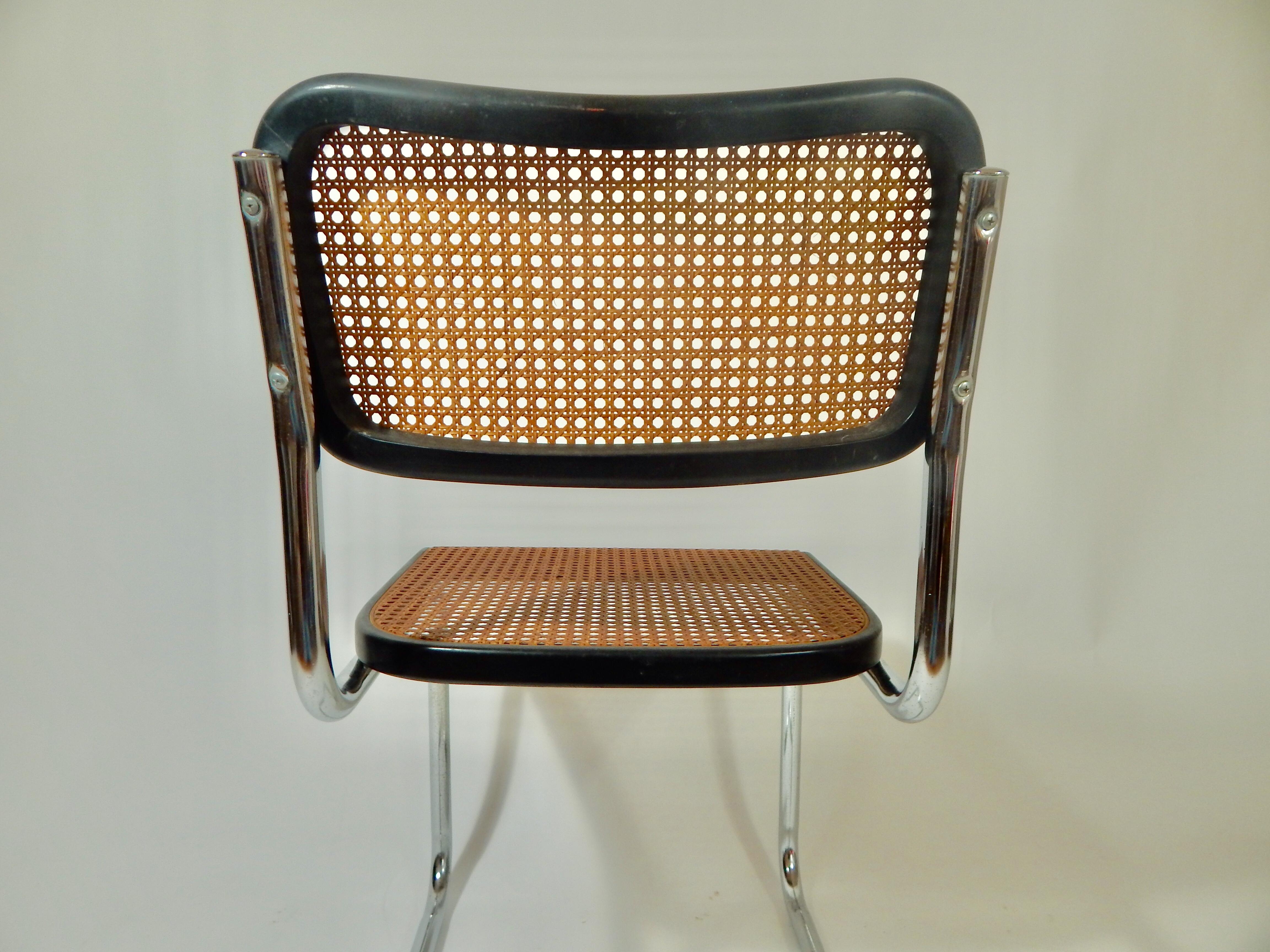 Italian Black Marcel Breuer Cesca Chair