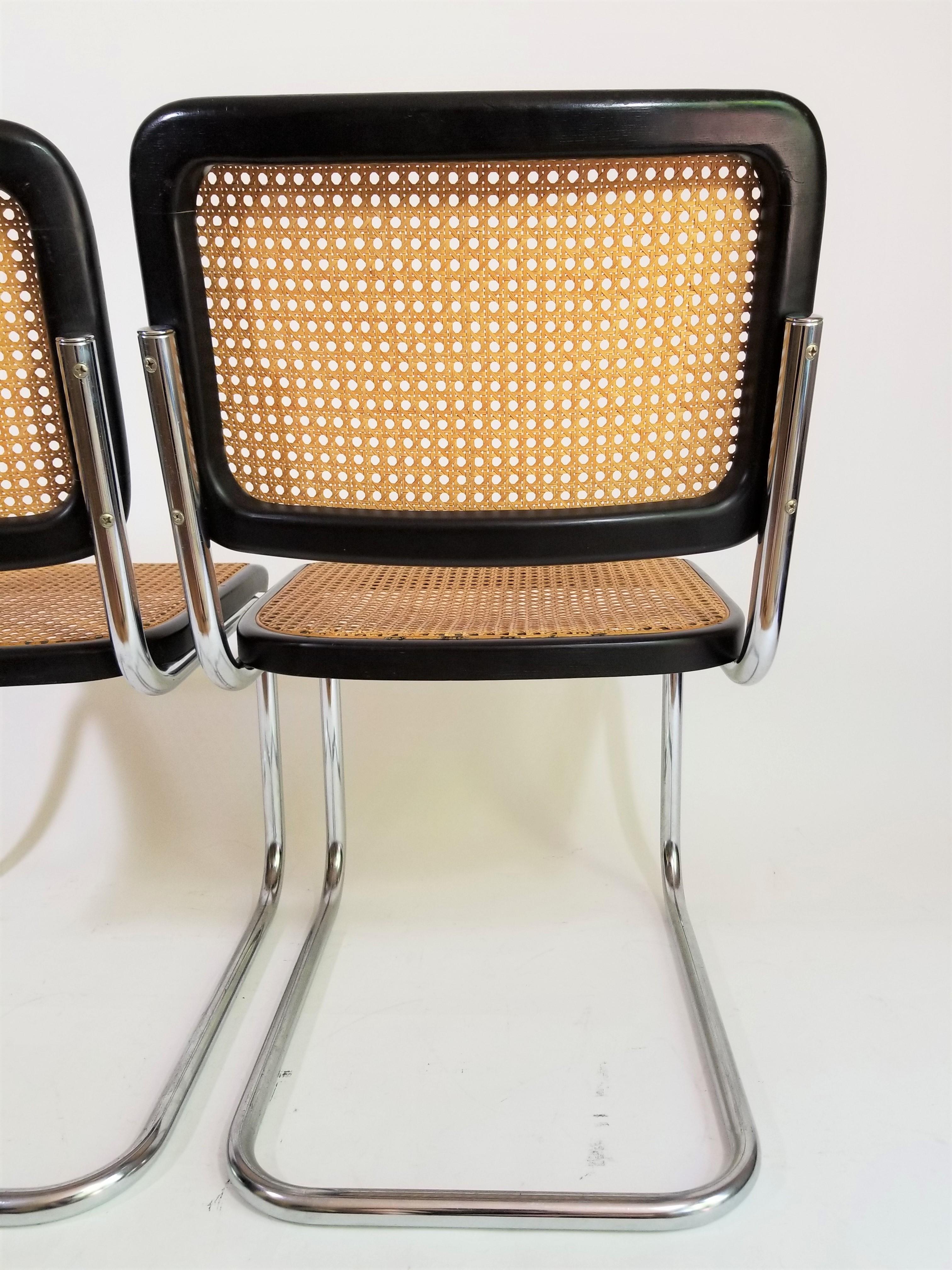 Black Marcel Breuer Thonet Cesca Chairs, 1960s 3
