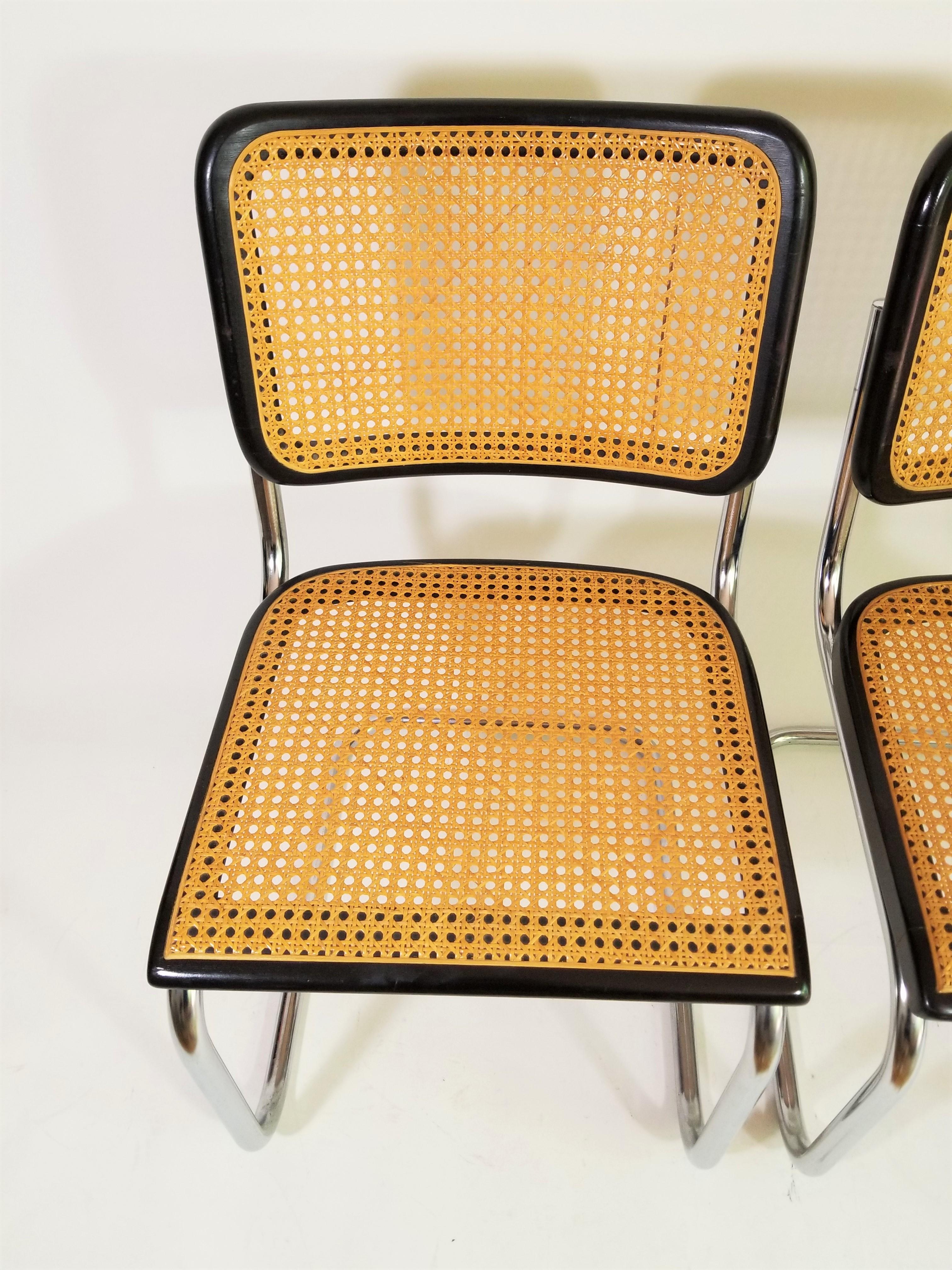 Black Marcel Breuer Thonet Cesca Chairs, 1960s 4
