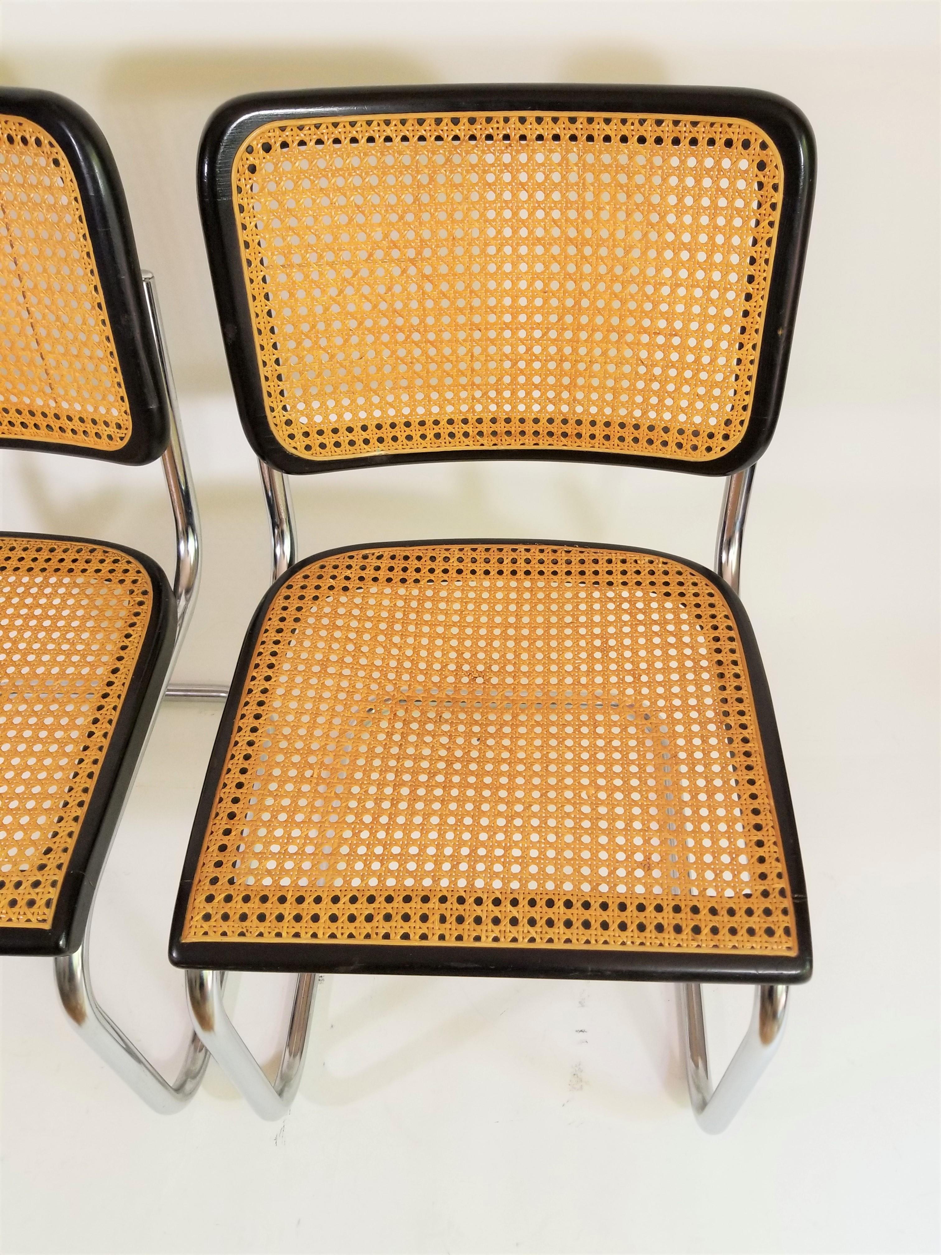 Black Marcel Breuer Thonet Cesca Chairs, 1960s 5