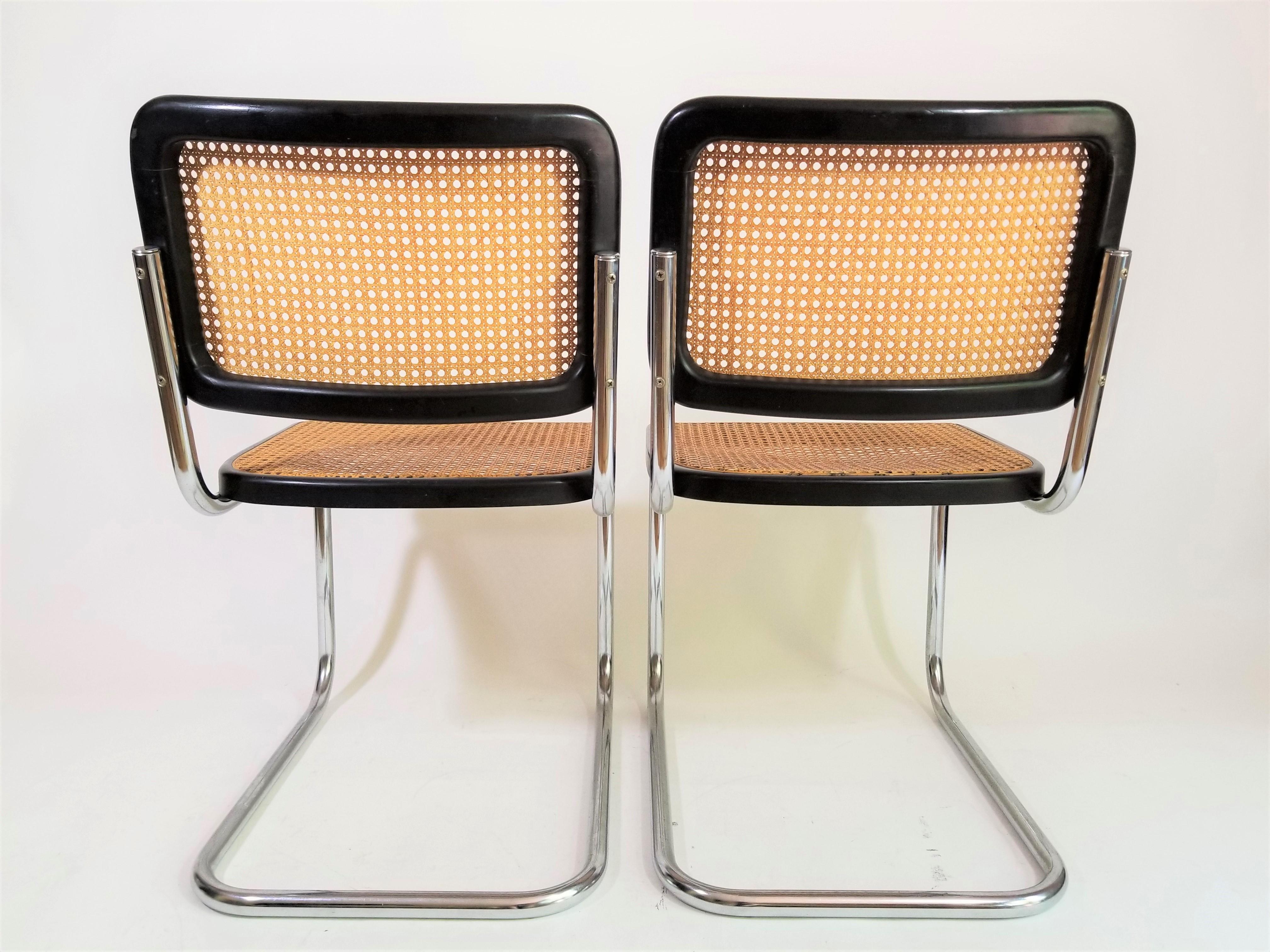 Black Marcel Breuer Thonet Cesca Chairs, 1960s 1
