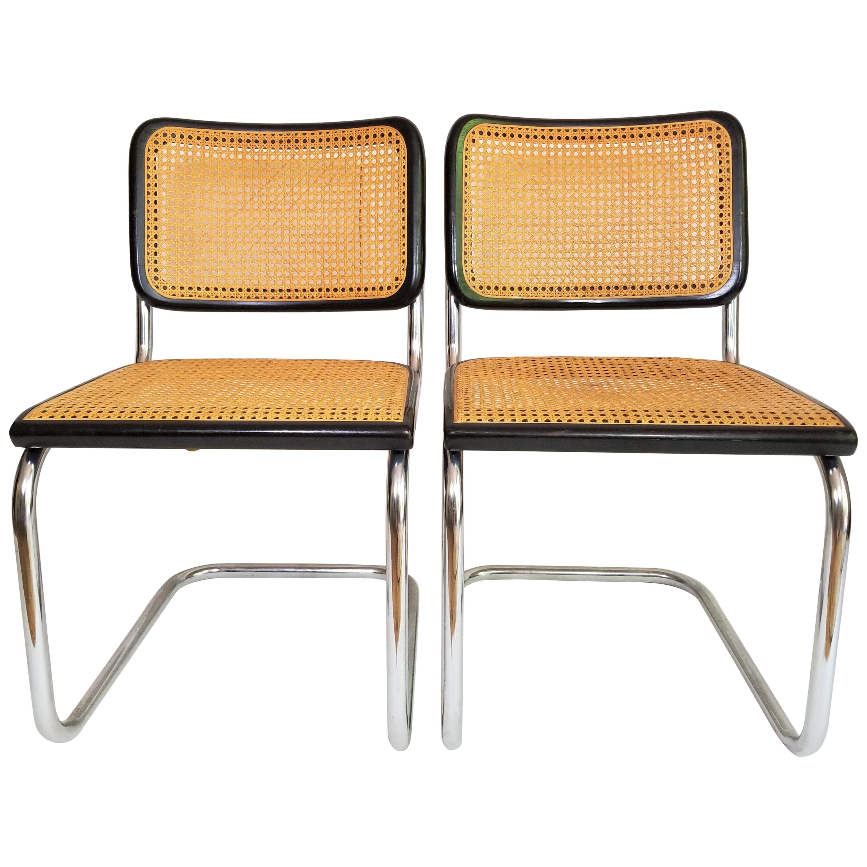 Black Marcel Breuer Thonet Cesca Chairs, 1960s