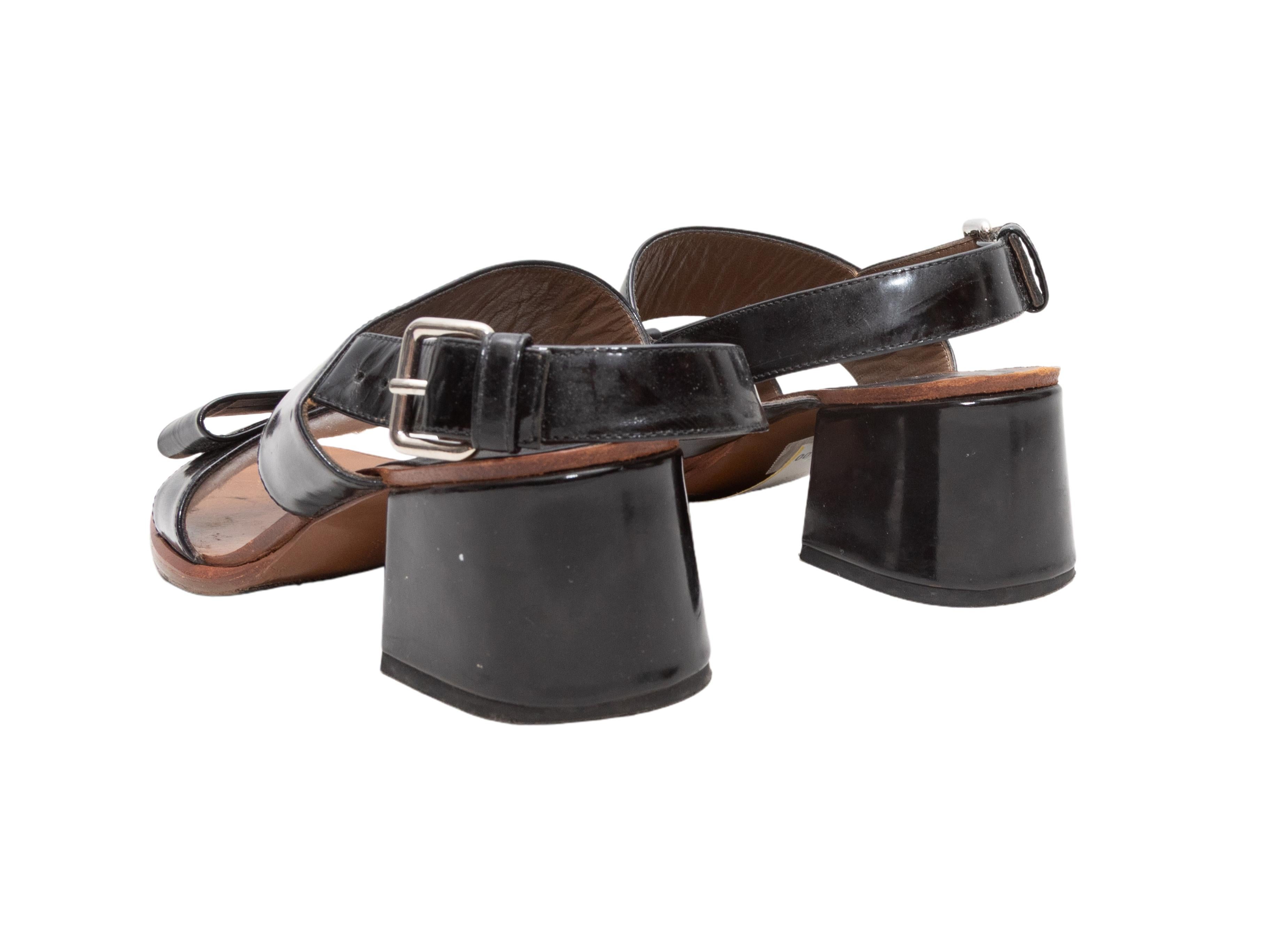 Sandales à talons en cuir verni noir de Marni Taille 36.5 Bon état - En vente à New York, NY