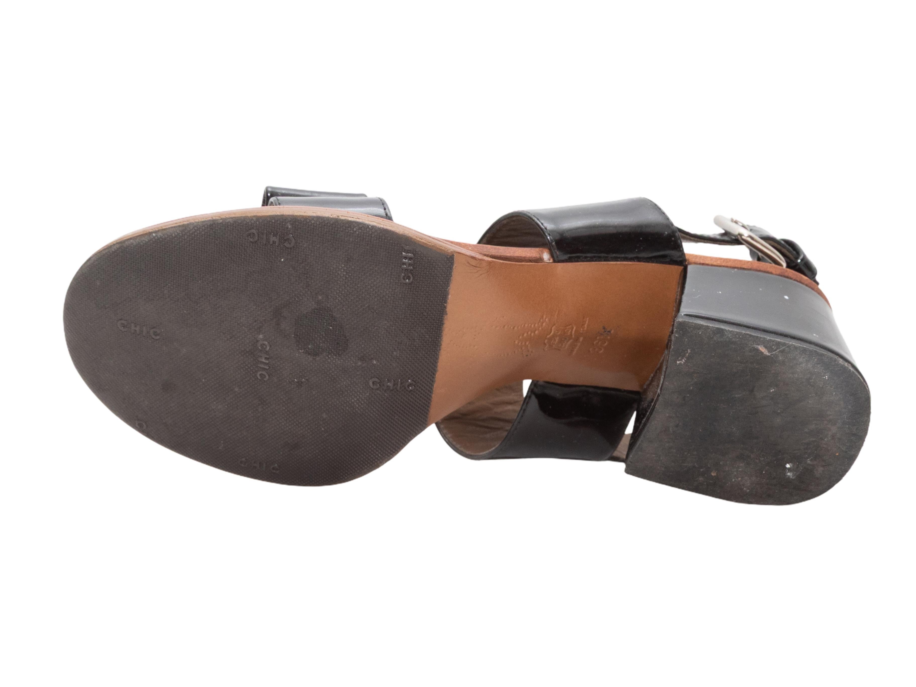 Sandales à talons en cuir verni noir de Marni Taille 36.5 Pour femmes en vente