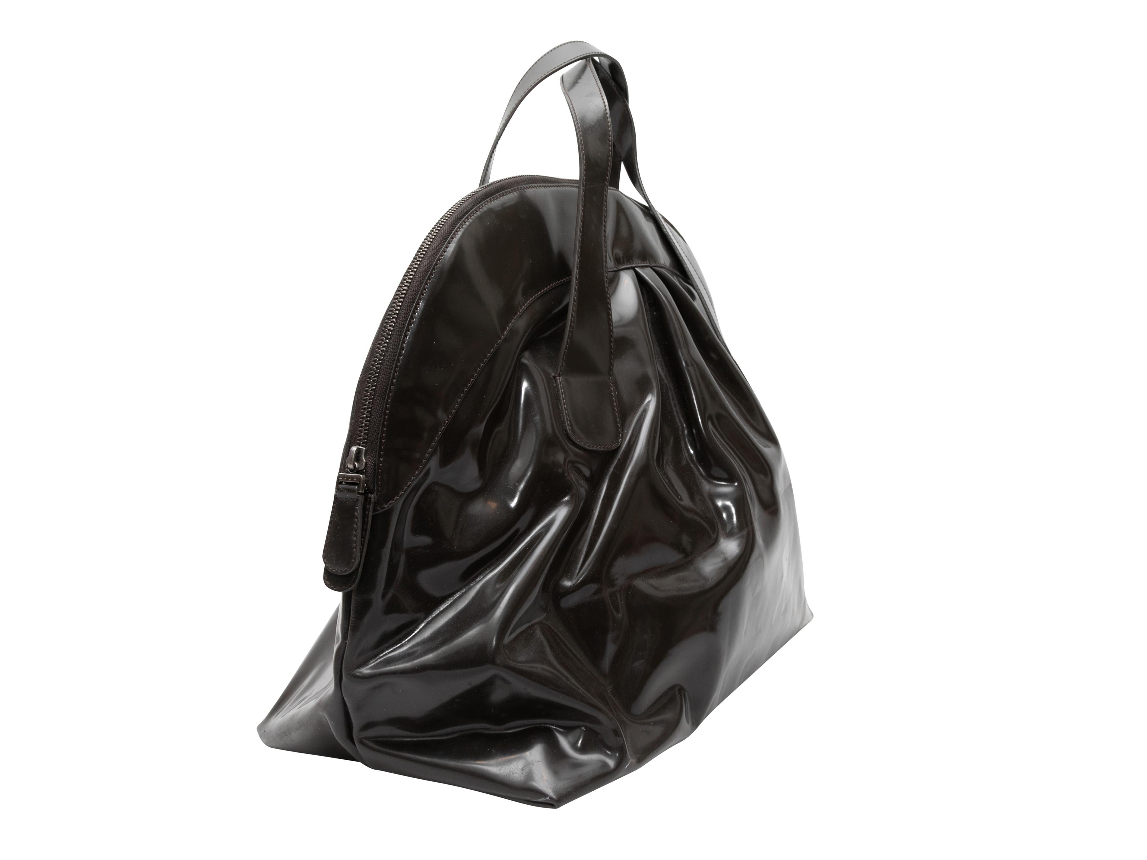 Black Marni Patent Top Handle Bowler Bag In Fair Condition For Sale In New York, NY